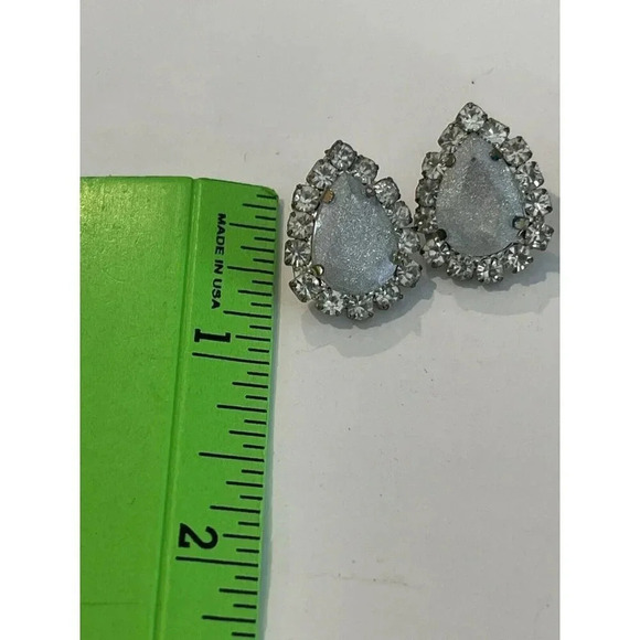 VTG Vintage Set Of 2 Fashion Earrings Pierced Ears Rhinestone - Picture 4 of 7